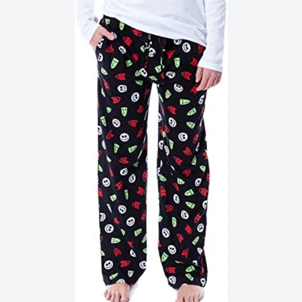 Disney Nightmare Before Christmas Black Lounge Pants Halloween Lock Shock Barrel